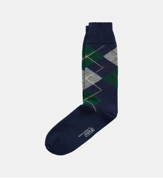 Chaussettes hautes en laine mélangée - Polo Ralph Lauren - Bleu marine
