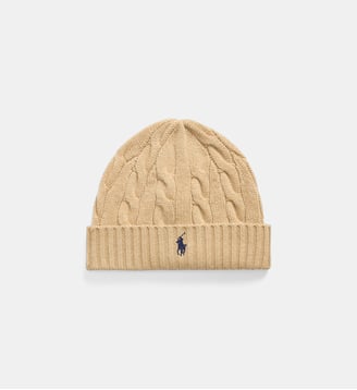 Bonnet en maille torsadée laine et cachemire - Polo Ralph Lauren - Beige