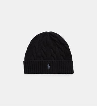 Bonnet en maille torsadée laine et cachemire - Polo Ralph Lauren - Noir