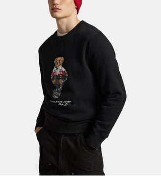 Sweat droit en coton mélangé imprimé - Polo Ralph Lauren - Noir
