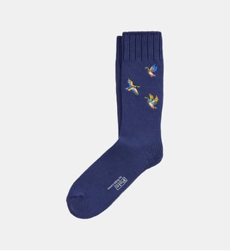 Chaussettes hautes en coton - Polo Ralph Lauren - Bleu