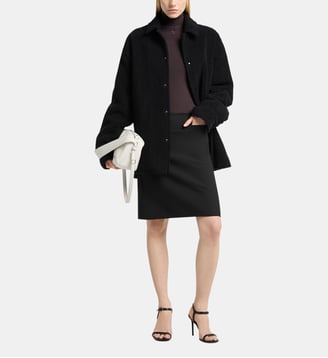 Surchemise en laine bouclette - Courrèges - Black