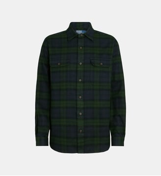 Chemise droite en coton à col classique - Polo Ralph Lauren - Vert et bleu marine