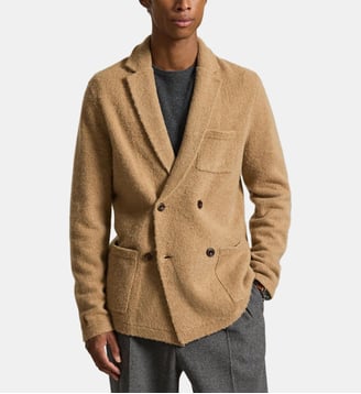 Cardigan blazer croisé en laine et cachemire - Polo Ralph Lauren - Beige