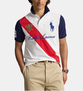 Polo droit en coton imprimé signature - Polo Ralph Lauren - Blanc
