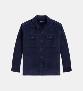 Chemise droite en coton à col tailleur - Polo Ralph Lauren - Bleu marine