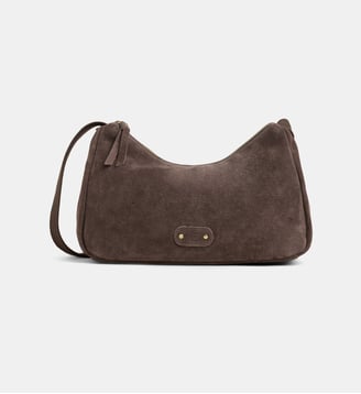 Sac hobo Milana croûte de cuir  - Mila Louise - Gris foncé