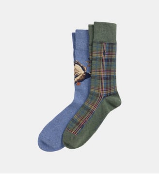 Lot de deux paires de chaussettes hautes - Polo Ralph Lauren - Multicolore