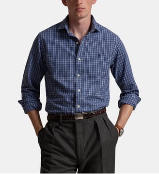 Chemise Oxford ajustée motif à carreaux écossais - Polo Ralph Lauren - Bleu multico