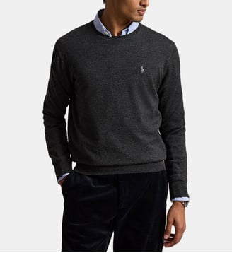 Pull à col rond en laine - Polo Ralph Lauren - Granite