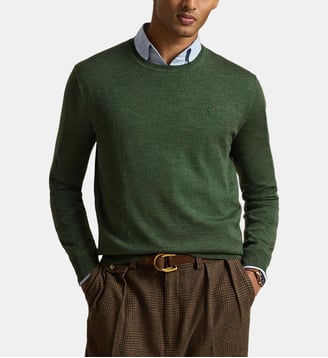 Pull à col rond en laine - Polo Ralph Lauren - Pin