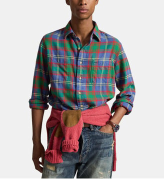 Chemise droite workwear en sergé écossais - Polo Ralph Lauren - Multicolore