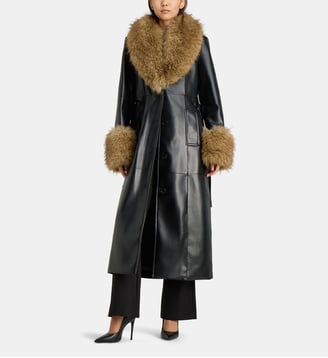 Manteau mi-long droit Estella - Stand Studio - Noir et beige