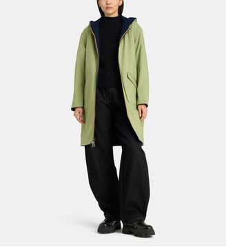 Manteau imperméable bi-matière Shala à capuche - K-Way - Bleu marine et kaki