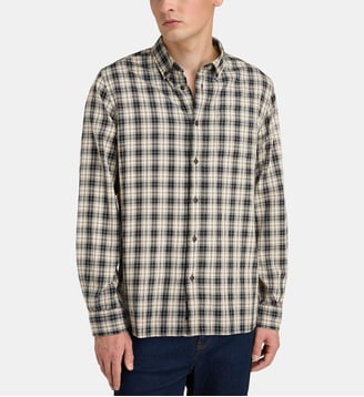 Chemise à carreaux en flanelle de coton - Woolrich - Noir et écru