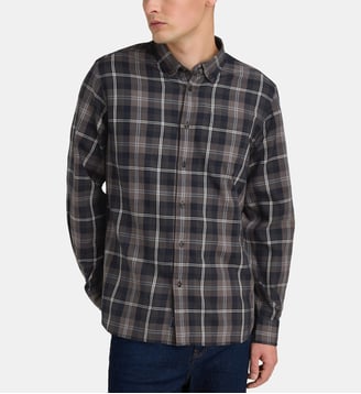 Chemise à carreaux en flanelle de coton - Woolrich - Bleu et gris