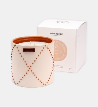 Bougie Parfumée - L - Côté Bougie Marrakech - Blanc et terracotta
