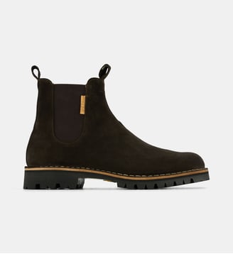 Chelsea Boots cuir suède semelle crantée - Tre Cime - Café
