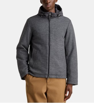Veste Pacific en maille de laine à capuche - Woolrich - Gris chiné