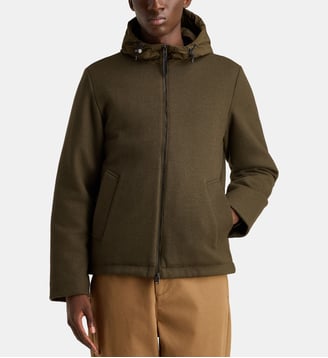 Veste Pacific en maille de laine à capuche - Woolrich - Kaki