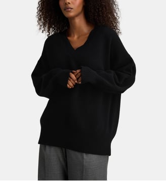 Pull ample col V laine - Rohe - Black