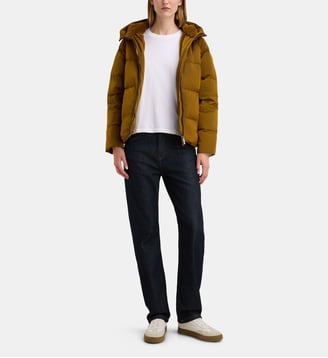 Doudoune Donna Shiny à capuche - K-Way - Ocre doré
