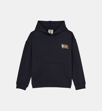 Hoodie ample coton mélangé imprimé fantaisie dos - Element - Noir
