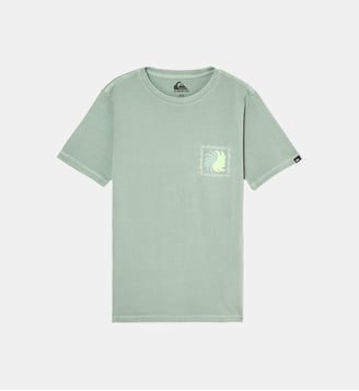 T-shirt droit coton imprimé fantaisie - Quiksilver - Vert clair