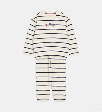 Ensemble sweat shirt et pantalon de jogging signature coton - Tommy Hilfiger - Blanc