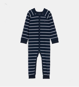 Dors-bien Rib Coverall rayures coton  - Tommy Hilfiger - Bleu marine et blanc