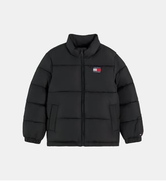 Doudoune courte droite matelassée zippée - Tommy Hilfiger - Noir