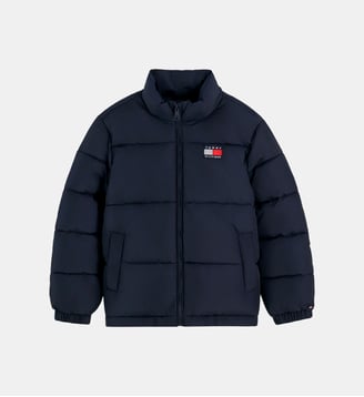 Doudoune courte droite matelassée zippée - Tommy Hilfiger - Bleu marine