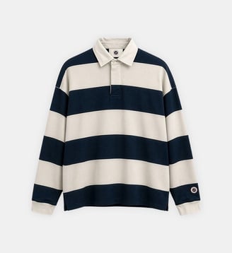 Polo ml raye - Sweet Pants - Bleu et blanc