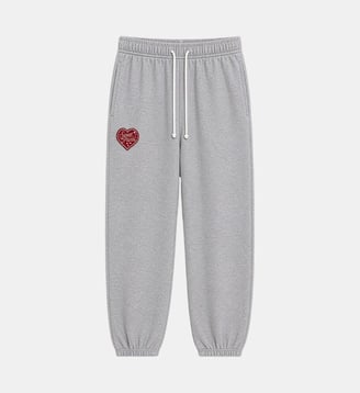 Jogging patch cœur - Sweet Pants - Gris chiné