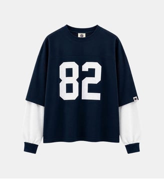 Tee shirt double manche filet - Sweet Pants - Bleu marine