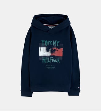 Sweat à capuche Grafitti - Tommy Hilfiger - Bleu marine