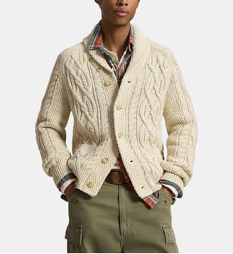 Gilet droit torsadé en coton - Polo Ralph Lauren - Beige