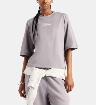 T-shirt Trackside Relaxed - New Balance - Gris moyen