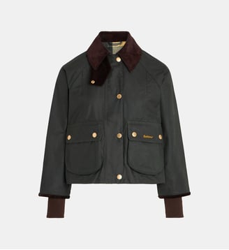 Veste courte Cropped Beadnell Wax coton - Barbour - Kaki marron