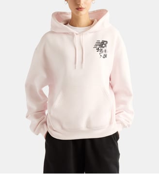 Sweat-shirt à capuche Pressed Flowers - New Balance - Rose pale