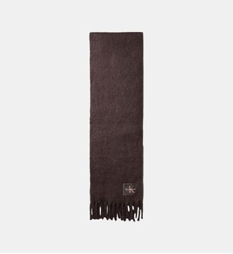 Echarpe brossée à franges - Calvin Klein - Marron