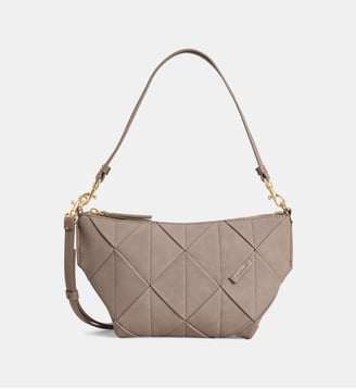 Sac porté épaule Woven Sueded - Calvin Klein - Marron clair