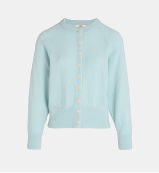 Cardigan droit Nicole mohair  - Nitah - Bleu ciel