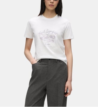 T-shirt à col rond ski - Karl Lagerfeld - Blanc