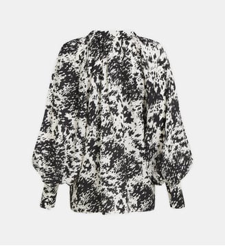Blouse col V imprimé fantaisie - Karl Lagerfeld - Blanc et noir