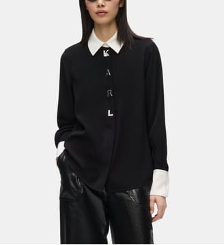 Chemise à manches longues - Karl Lagerfeld - Noir et blanc
