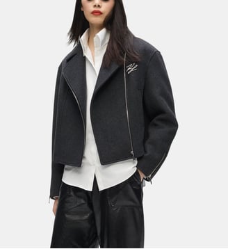 Blouson court esprit perfecto - Karl Lagerfeld - Gris foncé