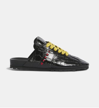 Baskets basses Soccer en cuir imprimé crocodile - Marni - Noir
