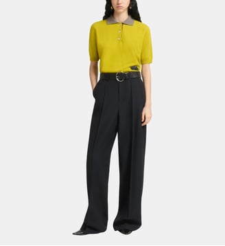 Pantalon droit en laine mélangée - Marni - Black