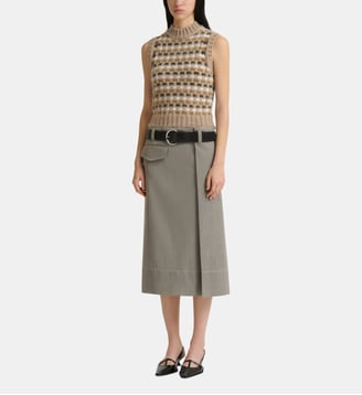 Jupe midi en laine - Marni - Gris